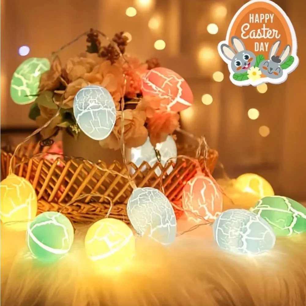 Colorful Easter Egg Shaped String Lights LED Lights Decoration Battery Powered